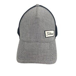 Titleist Golf Cap Hat Men's‎ M/L Gray Black Mesh A-Flex MC-44